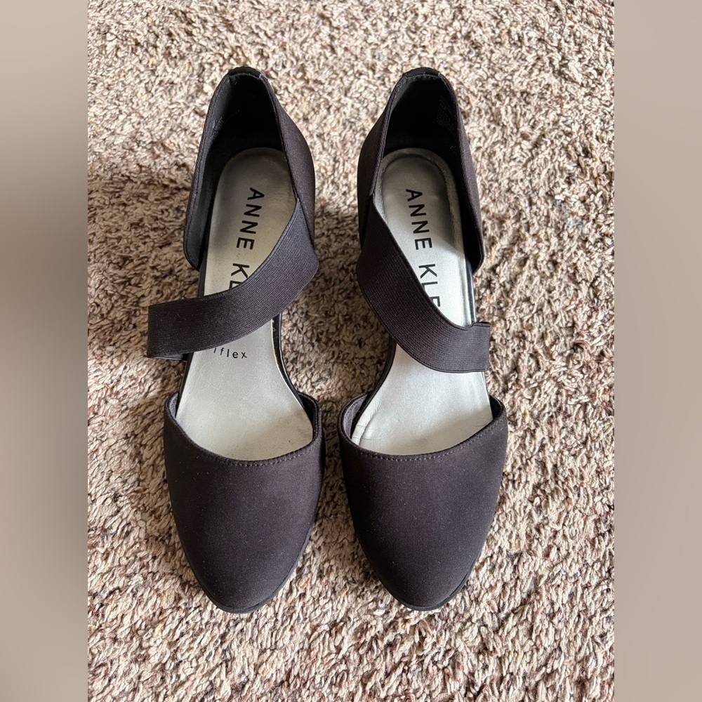 Anne Klein Sport Tara Black Wedge Heels size 7